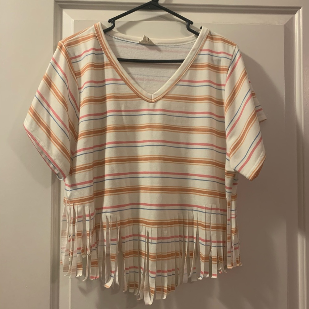 Peach Love Fringe Tee